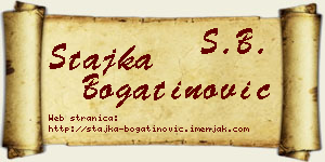 Stajka Bogatinović vizit kartica